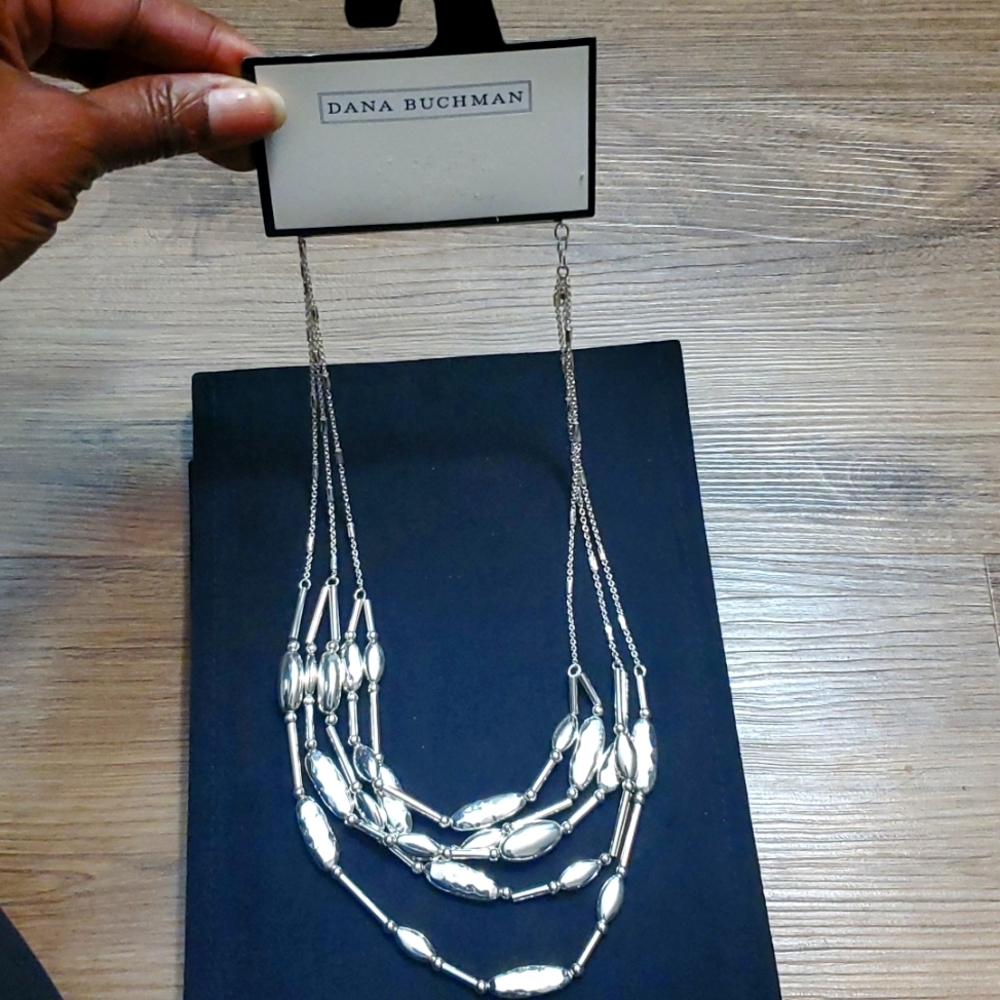 Dana Buchman Silver Tone Pebble Multistrand Necklace